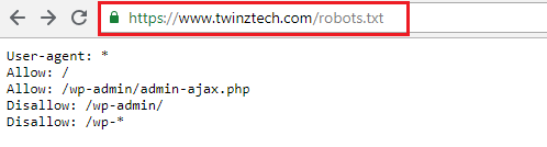 check website robots.txt on the web browser